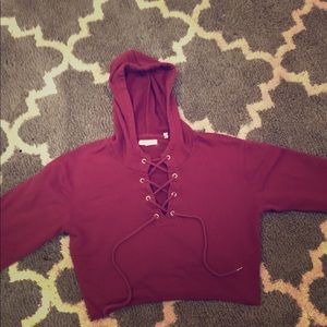 Crop red Hoodie
